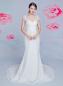 Preview: Figurbetontes Brautkleid Schlicht Elegant mit V-Ausschnitt Ivory